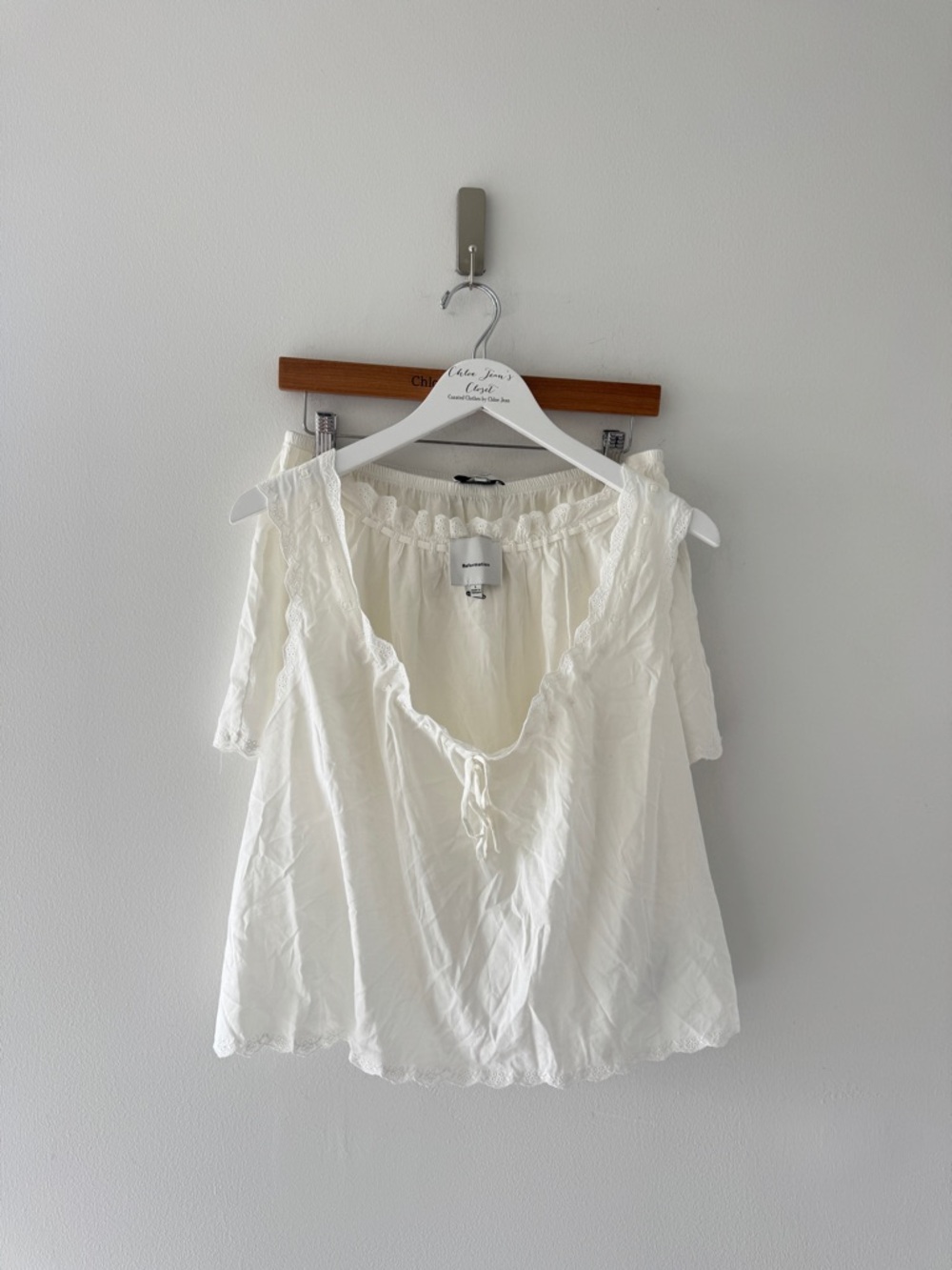 REFORMATION Hazel Pajama Set in White - Picture 8 of 9